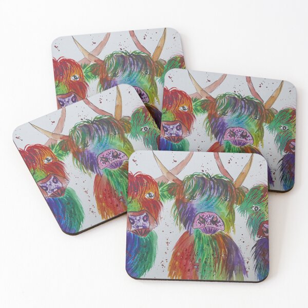 Item preview, Three Funny Colourful Highland Cows designed and sold by Casimirasart.