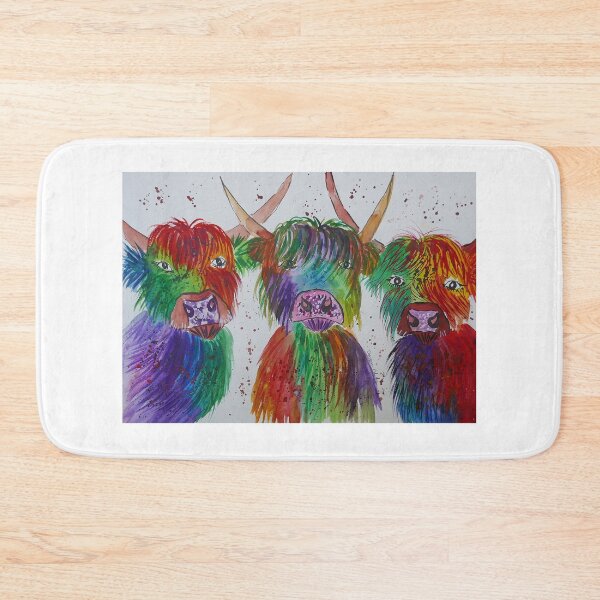 Item preview, Three Funny Colourful Highland Cows designed and sold by Casimirasart.