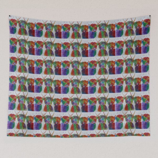 Item preview, Three Funny Colourful Highland Cows designed and sold by Casimirasart.