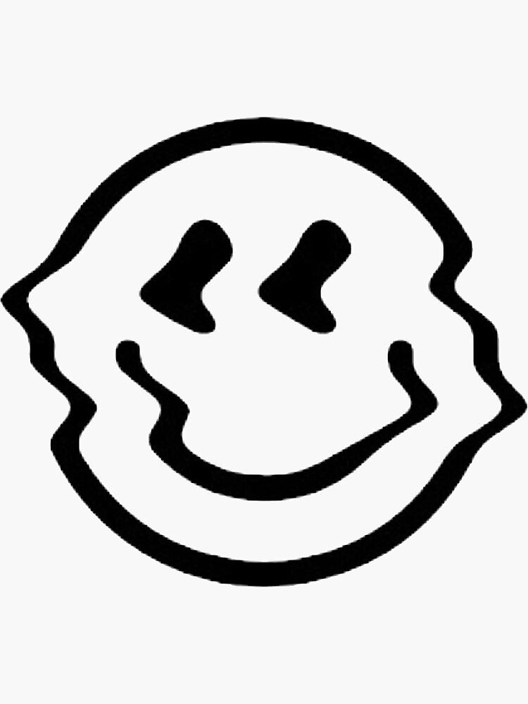 Smiling black and white smiley Sticker for Sale by Sticker Store
