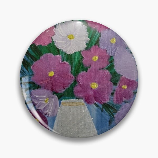 Item preview, mixed flowers in a white vase  designed and sold by kkartwork.