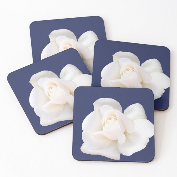 Item preview, White Sugar Moon Rose Close-up on Elegant Navy  designed and sold by InalterataArt.