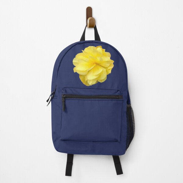 Item preview, Yellow Double Begonia Bloom on Navy Blue designed and sold by InalterataArt.