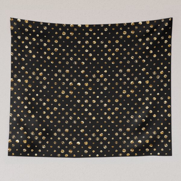 Item preview, Gold polka dot on black - pattern designed and sold by AnastasiiaM.