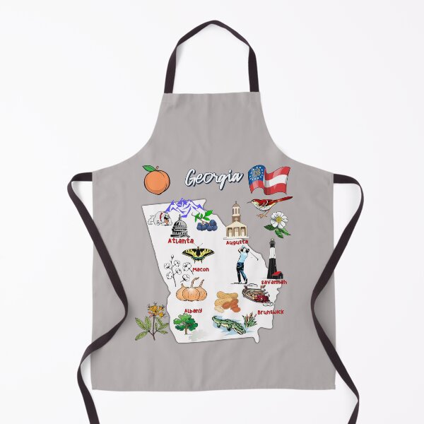 Item preview, Hand Drawn Illustration of Georgia Map with Tourist Destinations, USA designed and sold by mashmosh.