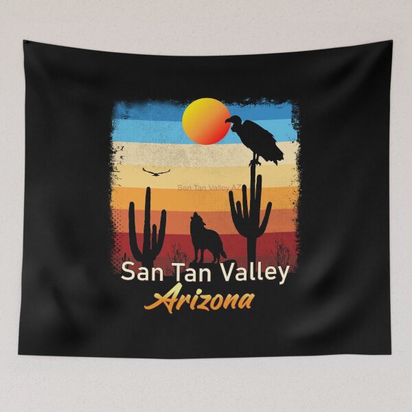Item preview, San Tan Valley Arizona AZ Sunset Coyote  Vulture Cactus Desert Arizonan designed and sold by Cuatrocaminos.