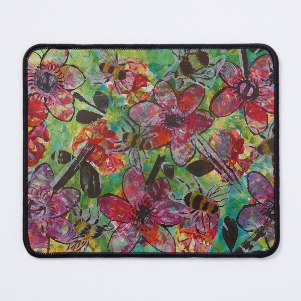 Item preview, Bees on Red Flowers designed and sold by Casimirasart.
