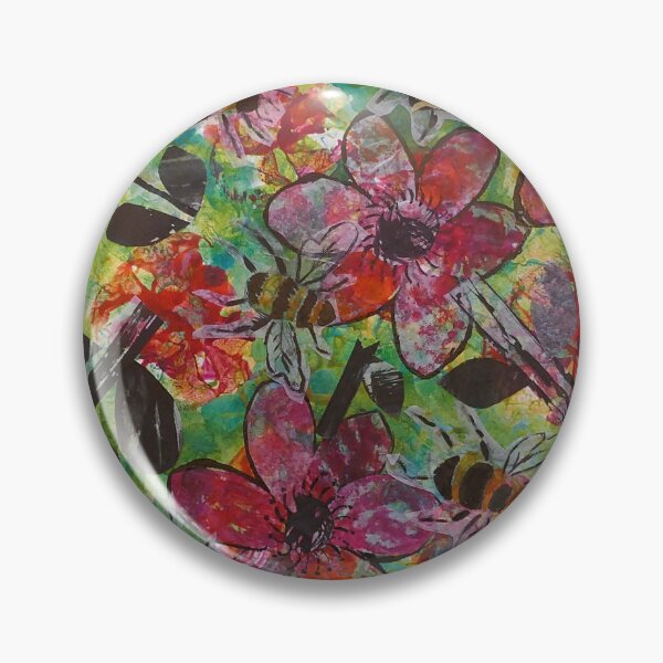 Item preview, Bees on Red Flowers designed and sold by Casimirasart.