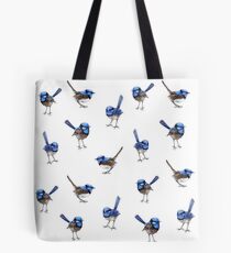 Blue Wrens, Scattered on White Tote Bag