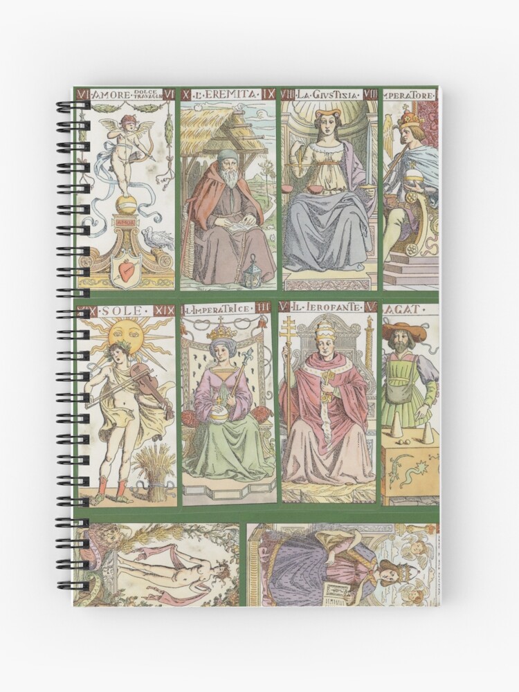 Cuaderno espiral «portada del libro con cartas tarot ("Tarot del Maestro")» de lisenok | Redbubble