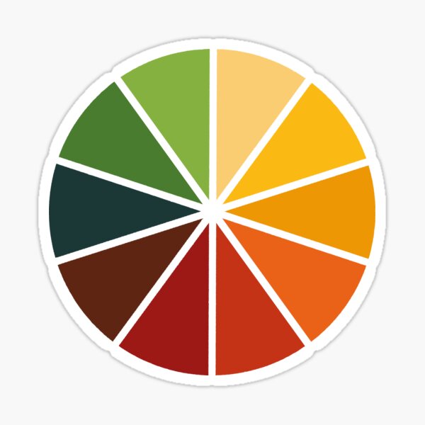 "Autumn leaves color wheel" Sticker for Sale by PoeticGear Redbubble