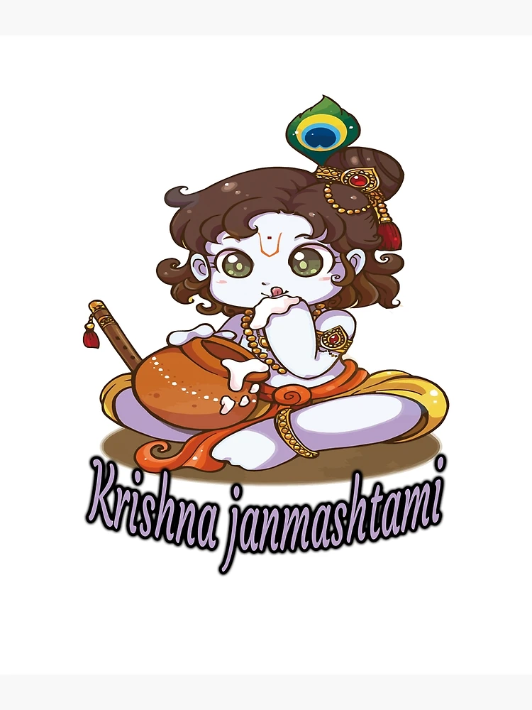 Krishna janmashtami concept icon. National indian festival, Krishna worship  day idea thin line illustration. Religious holiday celebration. Vector  isolated outline RGB color drawing Stock Vector | Adobe Stock