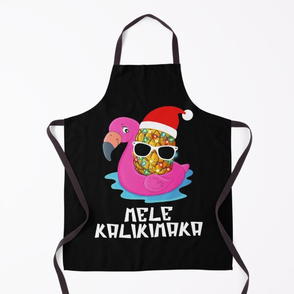 Item preview, Mele Kalikimaka - Christmas in July - Christmas in Summer - Hawaiian Christmas - Tropical Pineapple with Sunglasses and Santas Hat on Flamingo Floater designed and sold by AnyKitty.