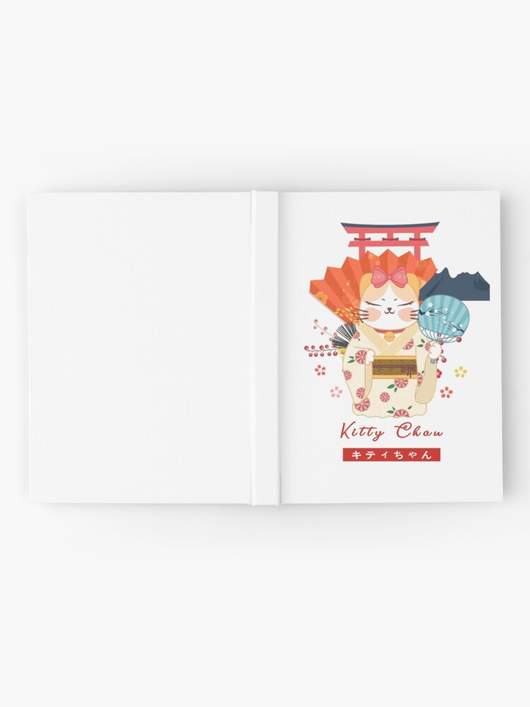 Kitty Chan - Japanese cat art style | Hardcover Journal