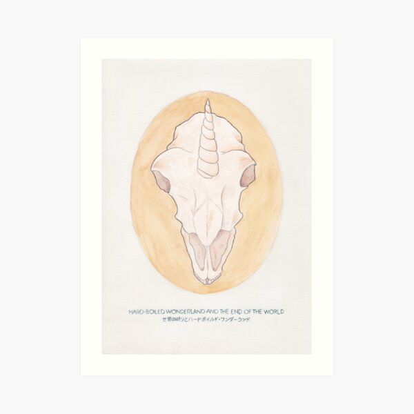 Haruki Murakami's Hard-Boiled Wonderland and the End of the World // Illustration in Watercolour Art Print