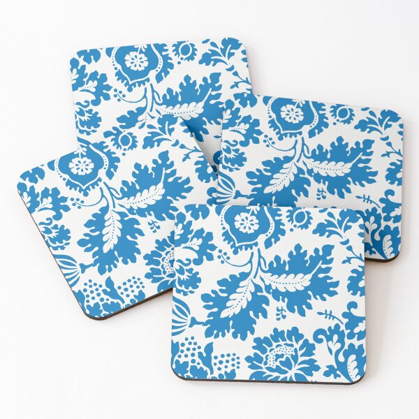 Item preview, Blue Tapestry Leaves Lace Pattern designed and sold by KayLadyBug.