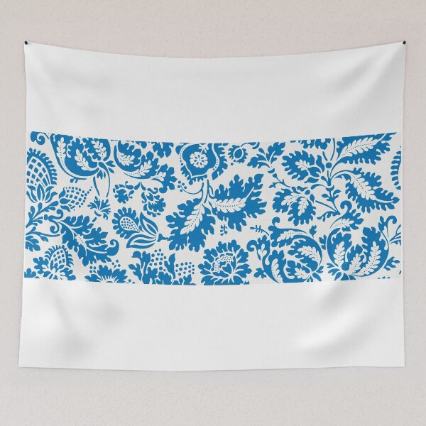 Item preview, Blue Tapestry Leaves Lace Pattern designed and sold by KayLadyBug.