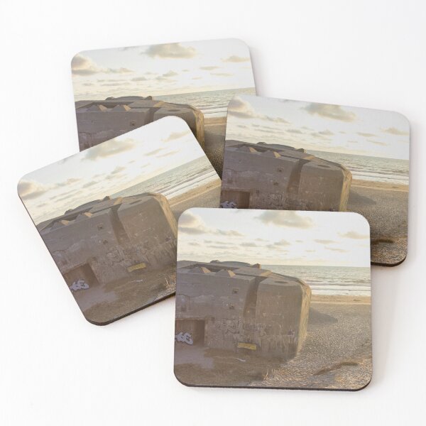 Item preview, Bunker on the beach at sunset designed and sold by matschesphoto.