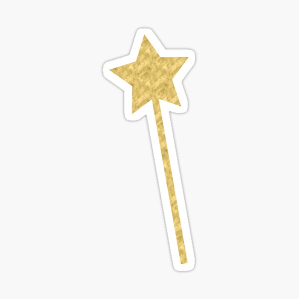 Gold magic fairy wand metallic effect transparent image Sticker