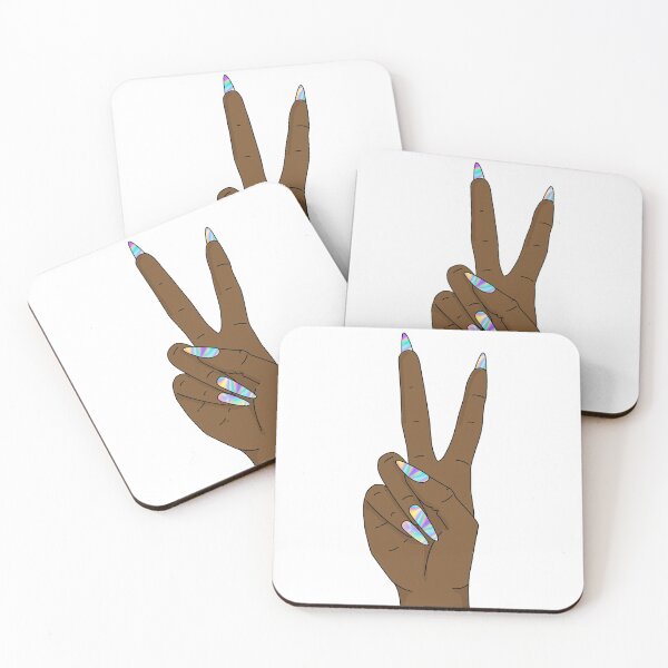 Item preview, Peace sign hand with holograph nails designed and sold by savanamms6.