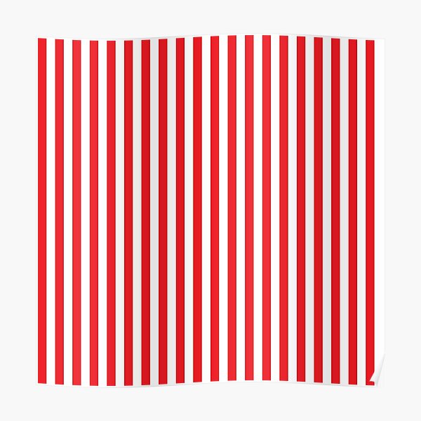 Red White Vertical Stripe Poster By Yanwun Redbubble