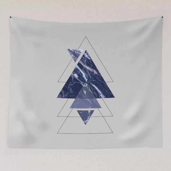Item preview, Navy Blue Marble Triangles designed and sold by TamGustam.