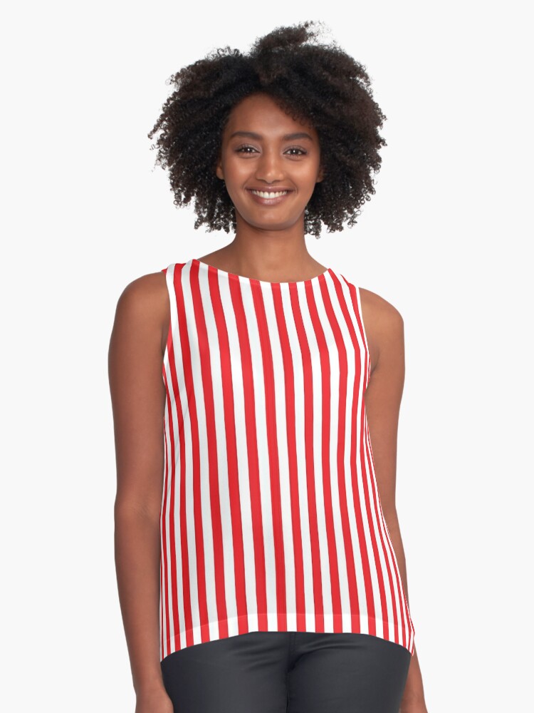 24/7 Red Striped Tank Top