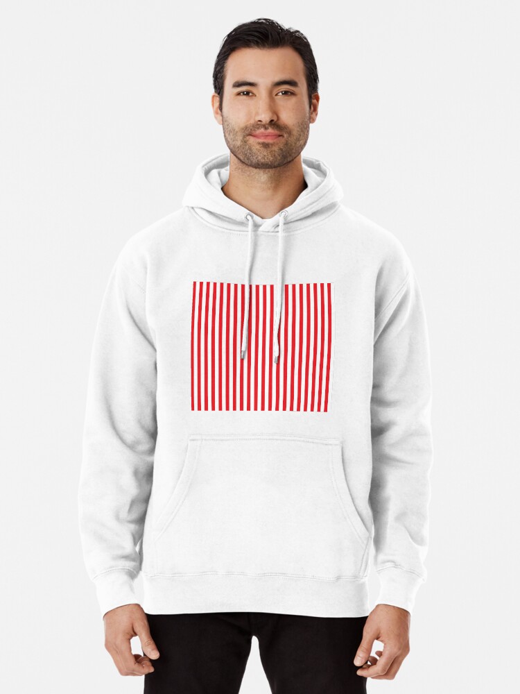 RED WHITE VERTICAL STRIPE Pullover Hoodie for Sale by Yanwun Redbubble