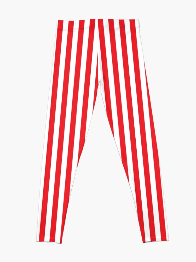 RED WHITE VERTICAL STRIPE Leggings for Sale by Yanwun