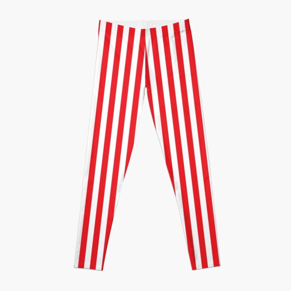 RED WHITE VERTICAL STRIPE Leggings