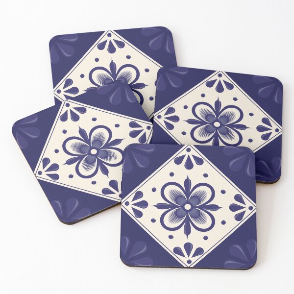 Item preview, Blue Talavera Tile, Abstract flower by Akbaly designed and sold by Akbaly.