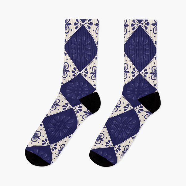 Item preview, Blue Talavera Tile, Abstract flower by Akbaly designed and sold by Akbaly.