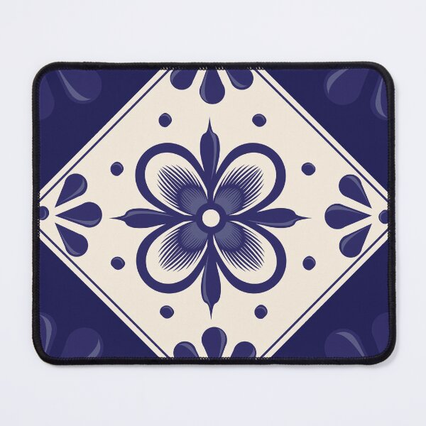 Item preview, Blue Talavera Tile, Abstract flower by Akbaly designed and sold by Akbaly.