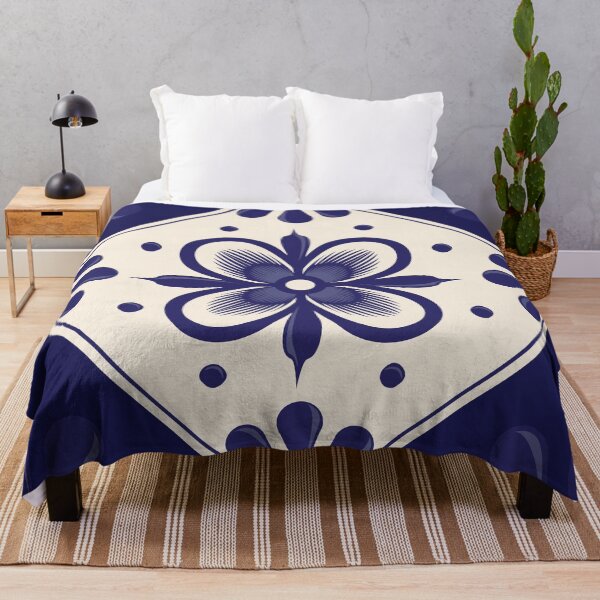 Item preview, Blue Talavera Tile, Abstract flower by Akbaly designed and sold by Akbaly.