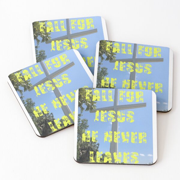 Item preview, FALL FOR JESUS HE NEVER LEAVES Cross Statue designed and sold by Craftynistia.