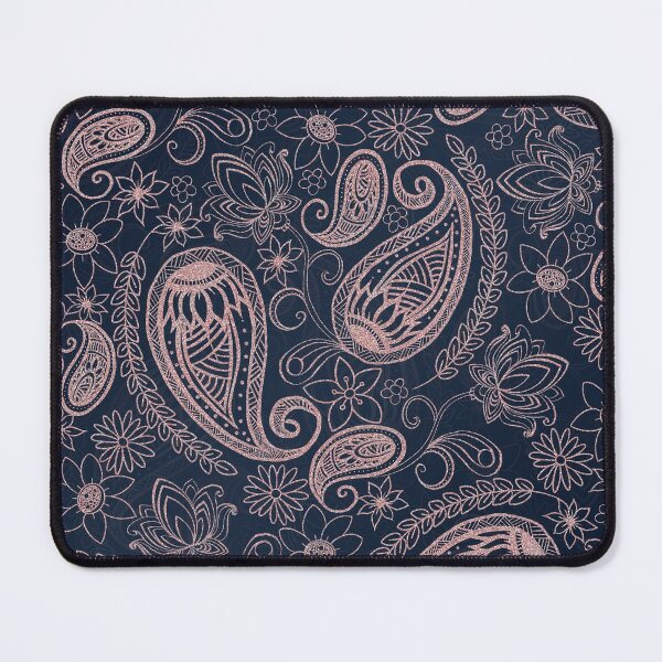 Item preview, Classy Blue Rose Gold Glitter Paisley Floral Pattern designed and sold by InovArtS.