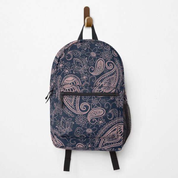 Item preview, Classy Blue Rose Gold Glitter Paisley Floral Pattern designed and sold by InovArtS.