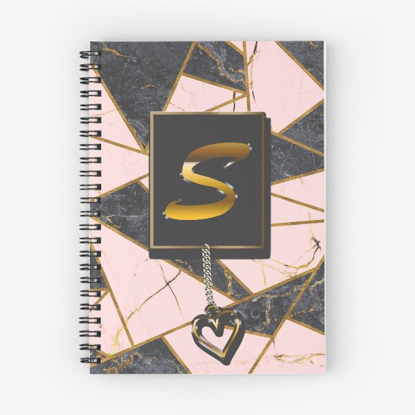 Item preview, Rose Marble Mosaic Golden Glitters Monogram S designed and sold by antarte99.