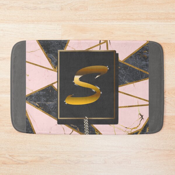 Item preview, Rose Marble Mosaic Golden Glitters Monogram S designed and sold by antarte99.