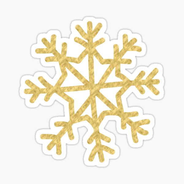 “Metallic gold effect snowflake transparent background” Sticker for