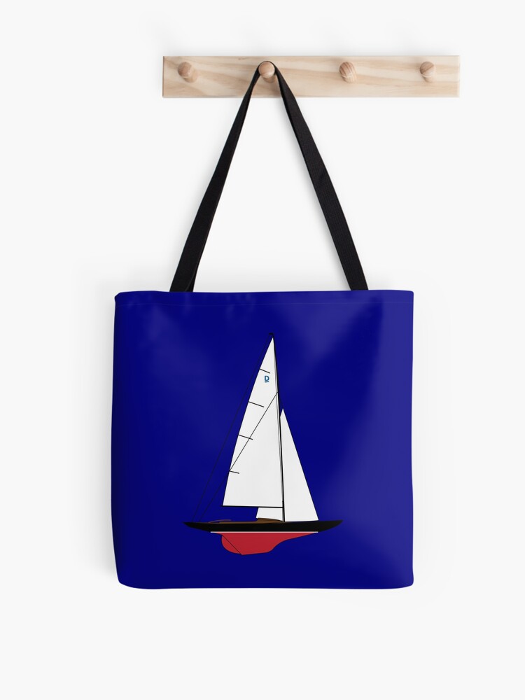 Dragon Class Sailboat - Black | Tote Bag