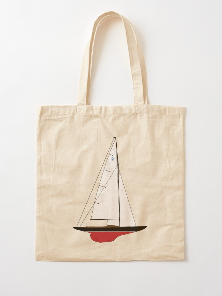 Dragon Class Sailboat - Black | Tote Bag