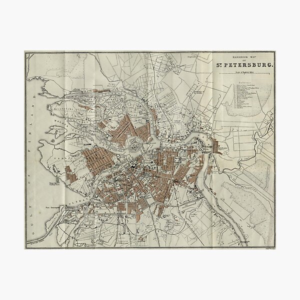 Item preview, Vintage Map of St Petersburg (1893)  designed and sold by BravuraMedia.