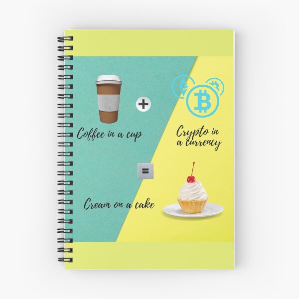 Artikelvorschau, Kaffee in einer Tasse + Krypto in einer Währung = Sahne auf einem Kuchenprodukt entworfen und verkauft von AccessMyself.
