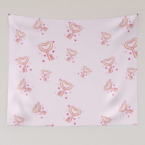Item preview, Pink Heart Keys. Cute Pastel Pattern designed and sold by TheGoToStore.