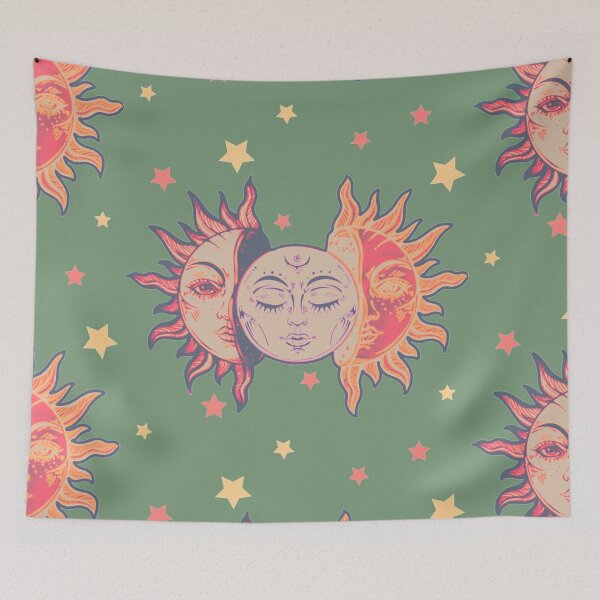 Item preview, Star child of the moon and sun (matte greyish green bg, matte 1 version) designed and sold by VantaTheArtist.