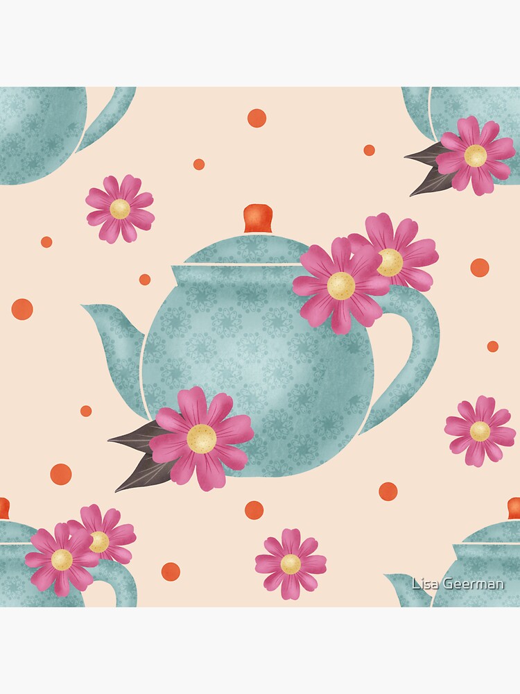 Cute Blue Tea Pot - Play Time | Sticker