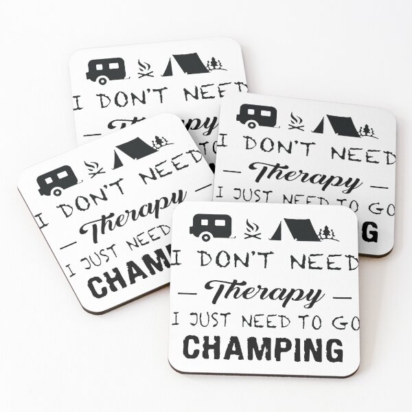 Item preview, Camping Therapy Camper Tent Caravan I dont need therapy i just need to go camping Apparel Essential Motivation Inspiration Joy Mood  designed and sold by DesignByHeartUK.