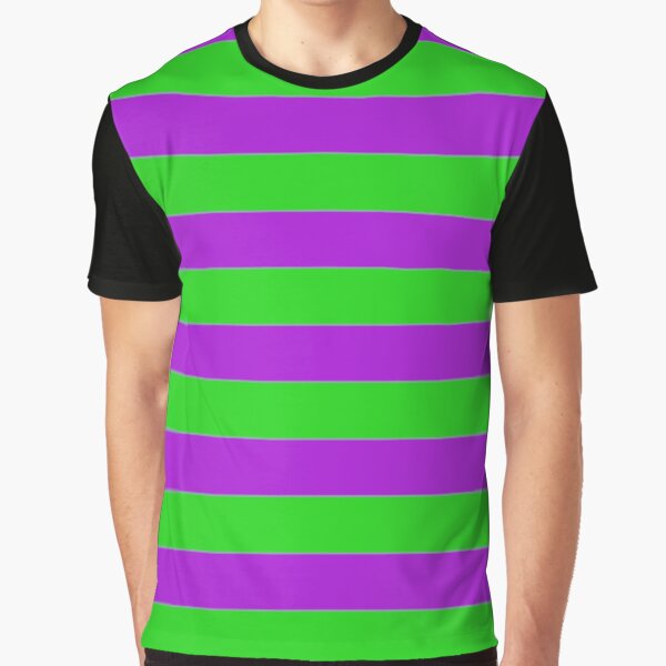 Neon Green & Purple Wide Horizontal Stripes #1