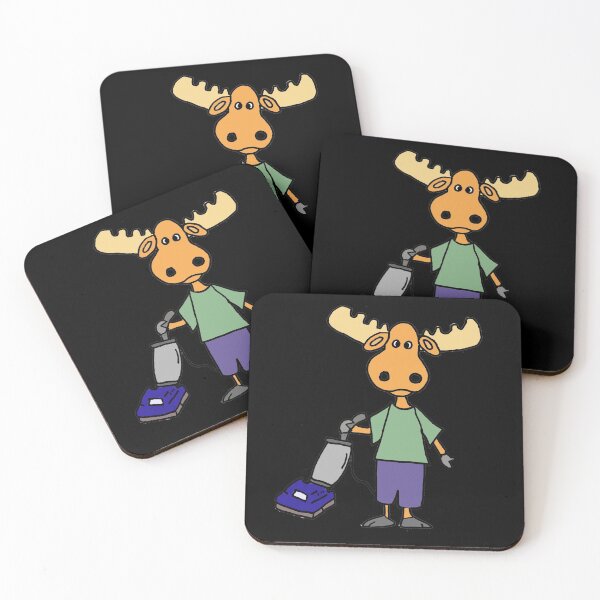 Item preview, Funny Moose Pushing Vacuum Cleaner Cartoon designed and sold by Nature's Fancy.